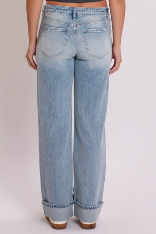 Women's Britney Low Rise Wide Leg Cuff Jeans