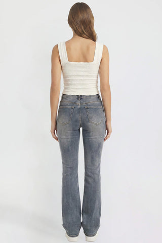 Women's Bootcut Jeans with Cross Hatch Detail