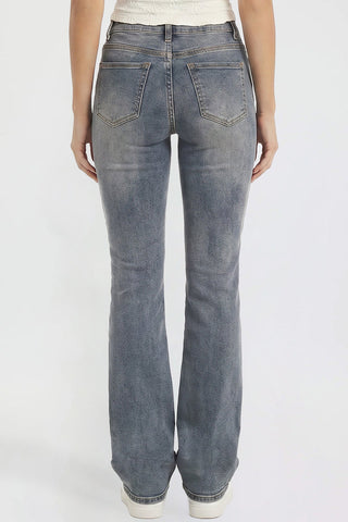 Women's Bootcut Jeans with Cross Hatch Detail