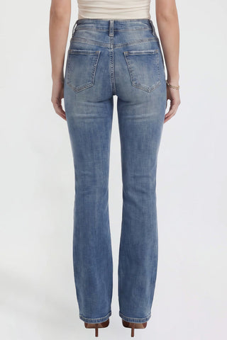 Women's Bootcut Jeans with Cross Hatch Detail