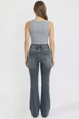 Women's Bootcut Jeans with Cross Hatch Detail