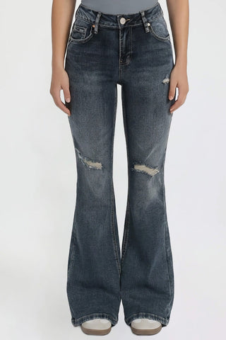 Women's Bootcut Jeans with Cross Hatch Detail