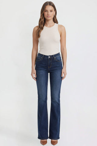 Women's Bootcut Jeans with Cross Hatch Detail