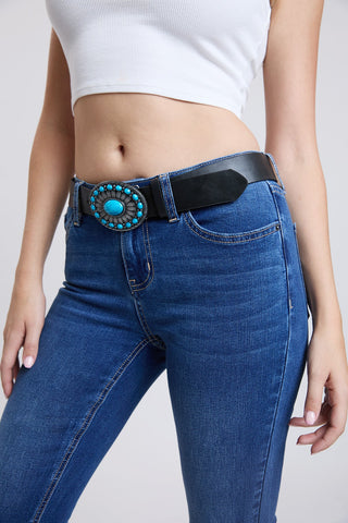 Pants Women's Mid Rise Belted Bootcut Jeans