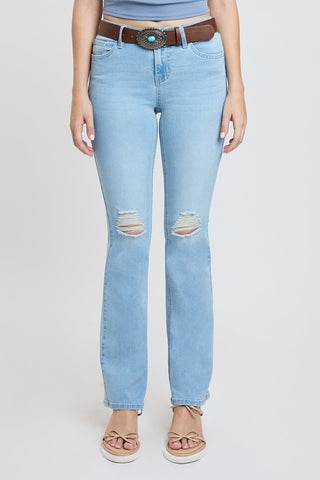 Pants Women's Mid Rise Belted Bootcut Jeans