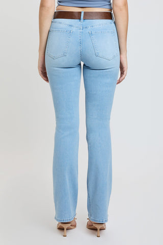 Pants Women's Mid Rise Belted Bootcut Jeans