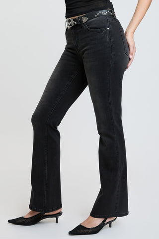 Pants Women's Mid Rise Belted Bootcut Jeans
