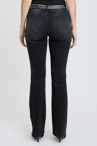 Pants Women's Mid Rise Belted Bootcut Jeans
