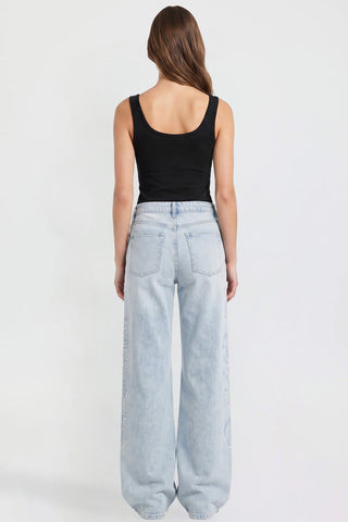 Women's Joey Super Wide Leg Jeans with Love Patch