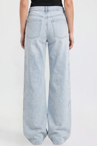 Women's Joey Super Wide Leg Jeans with Love Patch