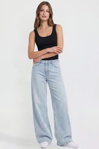 Women's Joey Super Wide Leg Jeans with Love Patch
