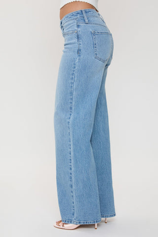 Women's Luxe Asymmetrical Wide Leg Jeans