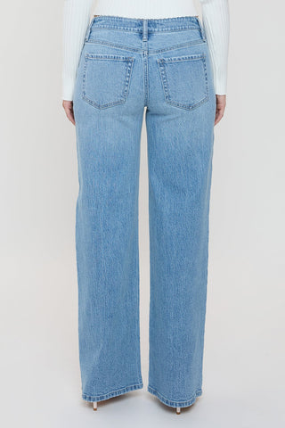 Women's Luxe Asymmetrical Wide Leg Jeans