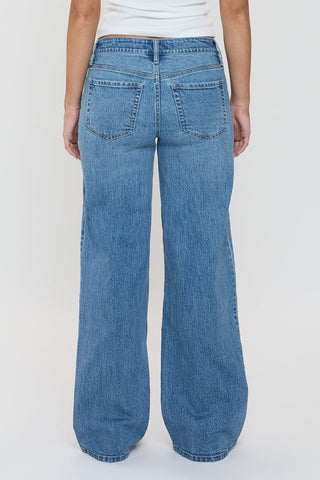 Women's Luxe Asymmetrical Wide Leg Jeans