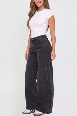 Women's Moto Relaxed Rise Baggy Barrel Jeans with Seam Detail
