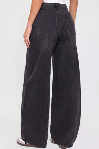 Women's Moto Relaxed Rise Baggy Barrel Jeans with Seam Detail