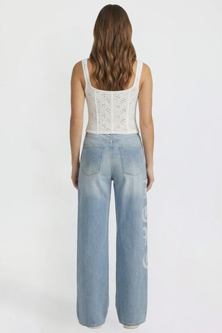 Women's Relaxed Super Wide Love Print Jeans