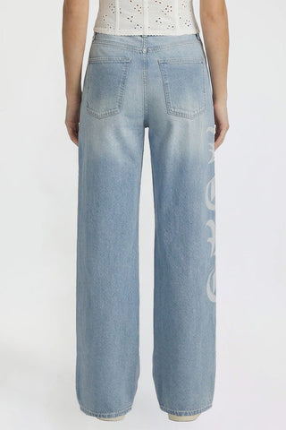 Women's Relaxed Super Wide Love Print Jeans