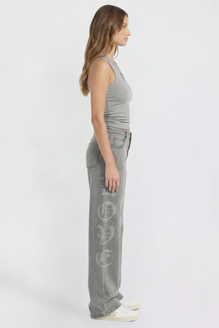 Women's Relaxed Super Wide Love Print Jeans