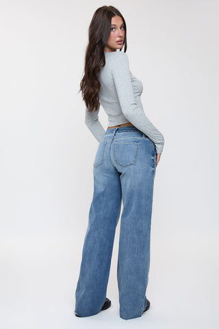 Women's Low Rise Wide Leg Jeans
