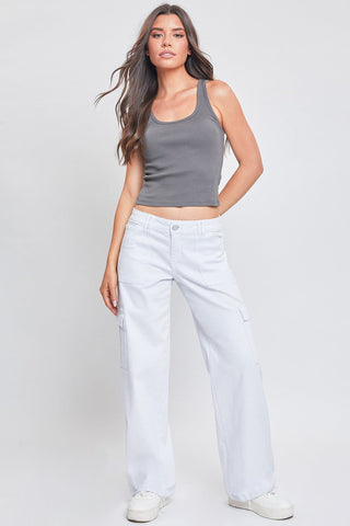 Pants Women's Cargo Jeans with Bungee Hem