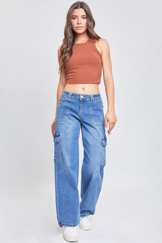 Pants Women's Cargo Jeans with Bungee Hem