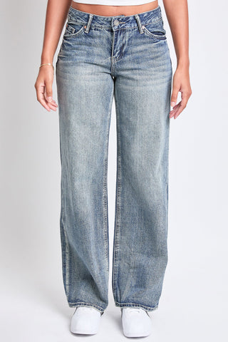Women's Wide Leg Low Rise Rigid Jeans