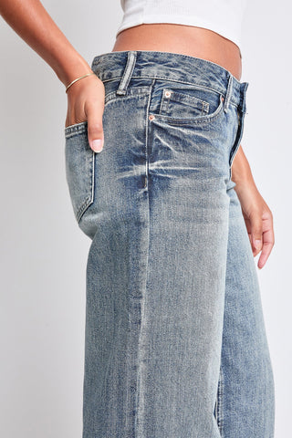 Women's Wide Leg Low Rise Rigid Jeans