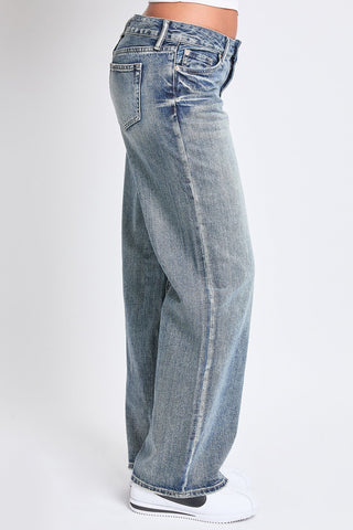 Women's Wide Leg Low Rise Rigid Jeans