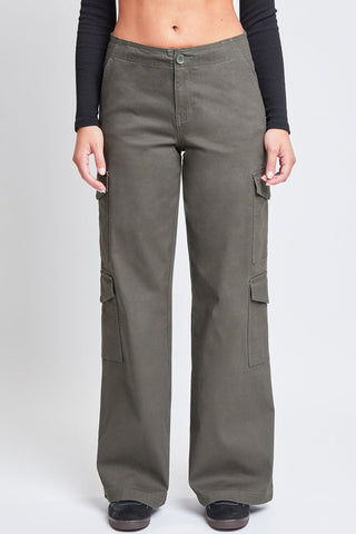 Pants Women's High Rise Double Pocket Wide Leg Cargo Pants