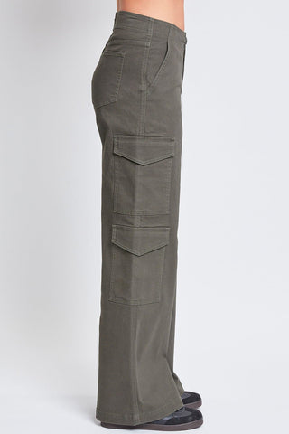 Pants Women's High Rise Double Pocket Wide Leg Cargo Pants
