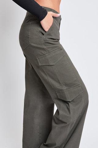 Pants Women's High Rise Double Pocket Wide Leg Cargo Pants