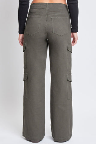 Pants Women's High Rise Double Pocket Wide Leg Cargo Pants