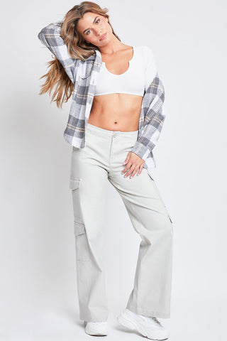 Pants Women's High Rise Double Pocket Wide Leg Cargo Pants