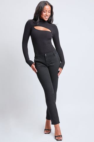 Women's Slim Mid Rise Straight  Twill Pant