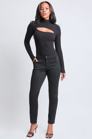 Women's Slim Mid Rise Straight  Twill Pant