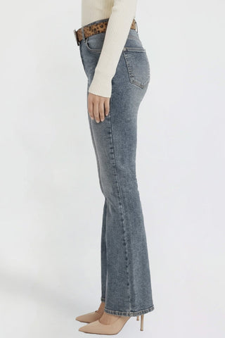 Women's Belted Bootcut Jeans