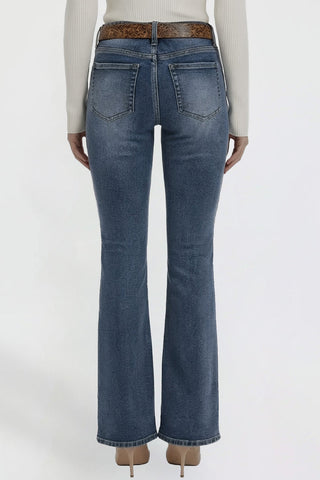 Women's Belted Bootcut Jeans