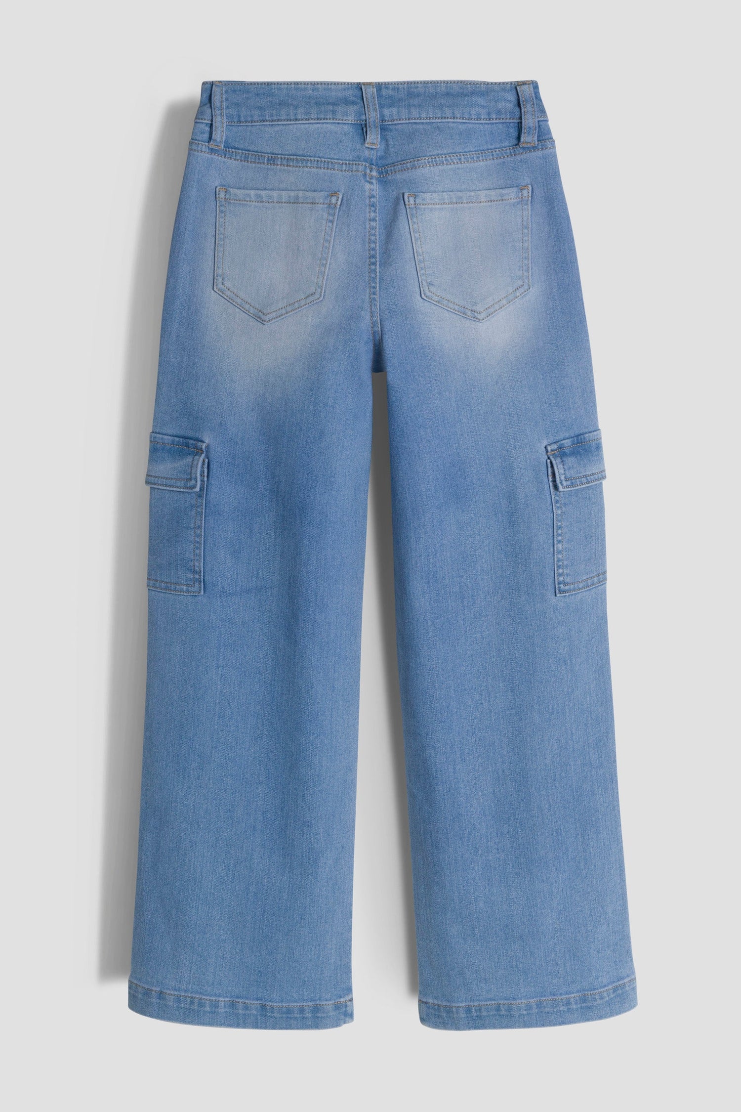 Girls Cargo Wide Leg Jeans