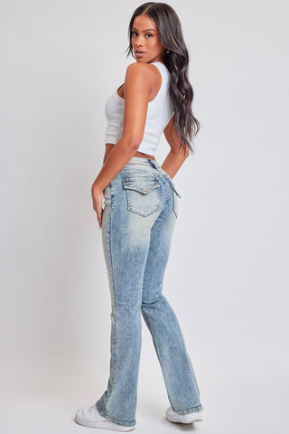 Women's Bootcut Jeans with Flap Pockets