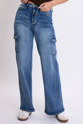 Pants Women's Skater Cargo Wide Leg Jeans Denim