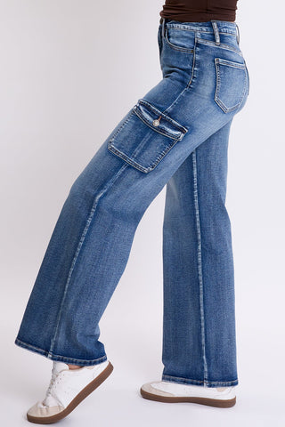 Pants Women's Skater Cargo Wide Leg Jeans Denim