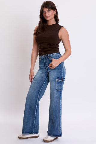 Pants Women's Skater Cargo Wide Leg Jeans Denim
