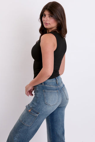 Pants Women's Skater Cargo Wide Leg Jeans Denim