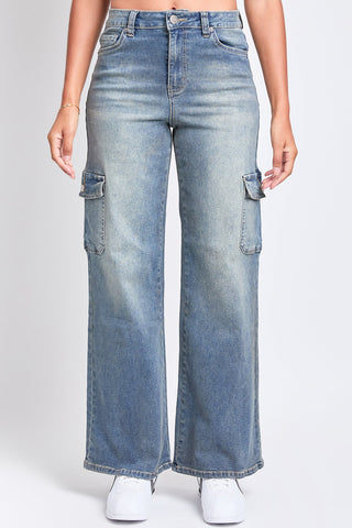 Pants Women's High Rise Wide Leg Skater Cargo Jeans