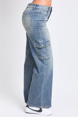 Pants Women's High Rise Wide Leg Skater Cargo Jeans