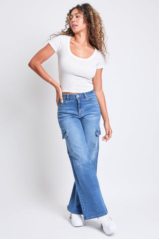 Pants Women's High Rise Wide Leg Skater Cargo Jeans