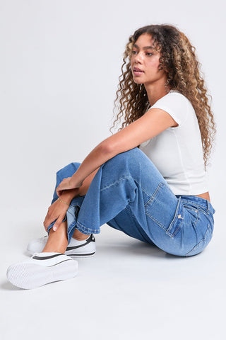 Pants Women's High Rise Wide Leg Skater Cargo Jeans