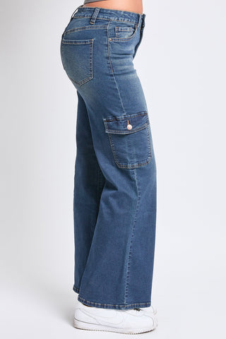 Pants Women's High Rise Wide Leg Skater Cargo Jeans
