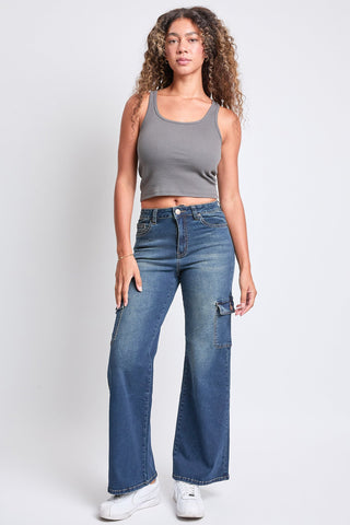 Pants Women's High Rise Wide Leg Skater Cargo Jeans